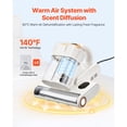 thumbnail image 6 of KFFKFF Mattress Vacuum Cleaner, 550W with Strong Suction and Dual Dust Bin, HEPA Filter & Heating, Ultrasonic Technology & Cleaning Lights, Handheld for Bed, Sofa, Corded, White, 6 of 9