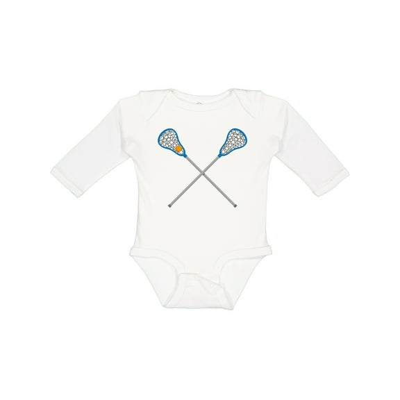 Inktastic Lacrosse Sticks Future Player Boys or Girls Long Sleeve Baby Bodysuit