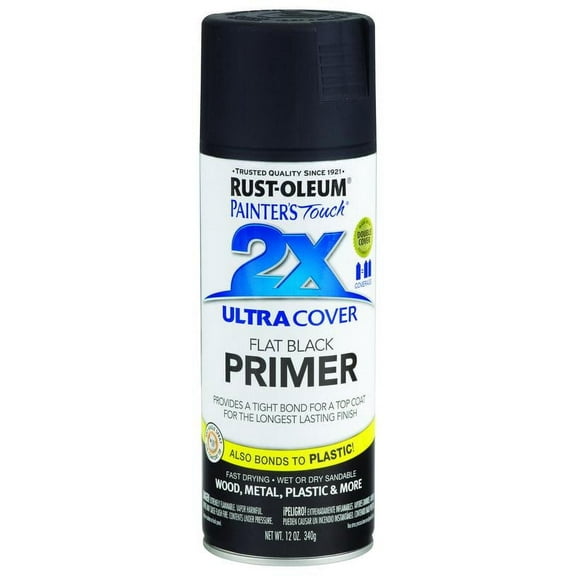 Rust-Oleum 249846 Painter's Touch 2X Ultra Cover Black Flat 12 oz Spray Paint