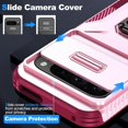 thumbnail image 5 of KOMI for Google Pixel 8A Case with Tempered Glass Screen Protector and Camera Lens Cover,Rotated Ring Stable Kickstand,Heavy Duty Shockproof Protective Phone Cover Pink, 5 of 5