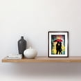 thumbnail image 2 of Couple Silhouette Kissing Under a Red Umbrella Artwork Framed Wall Art Print 9X7 Inch, 2 of 5
