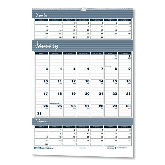 2022-2024 House of Doolittle Recycled Bar Harbor 15.5" x 22" Three-Months-per-Page Wall Calendar