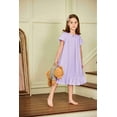 thumbnail image 3 of Arshiner Girls Sleepshirts Victorian Nightgown Short Pajama Night Gown Nightdress Sleeping Wear (Clear Blue, 7-8 Years), 3 of 8