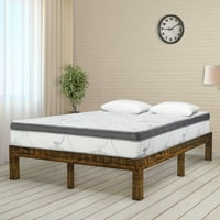 GranRest 14 Inch Solid Wood Platform Bed, Natural, Full