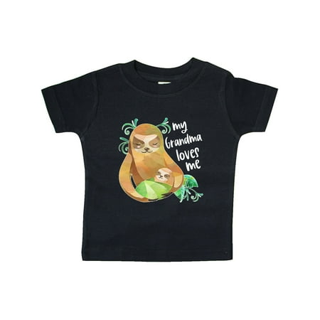 

Inktastic My Grandma Loves Me Cute Sloth and Baby Gift Baby Boy or Baby Girl T-Shirt