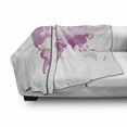 thumbnail image 3 of Pale Pink Soft Flannel Fleece Throw Blanket, World Map Continents Island Land Pacific Atlas Europe America Africa, Cozy Plush for Indoor and Outdoor Use, 60" x 80", White Pale Pink, by Ambesonne, 3 of 6