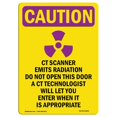 thumbnail image 1 of SignMission OS-CR-A-1824-V-10225 18 x 24 in. OSHA Caution Radiation Sign - CT Scanner Emits Radiation with Symbol, 1 of 1