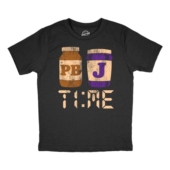 Youth Funny T Shirts PB&J Time Sarcastic Food Graphic Novelty Tee For Kids