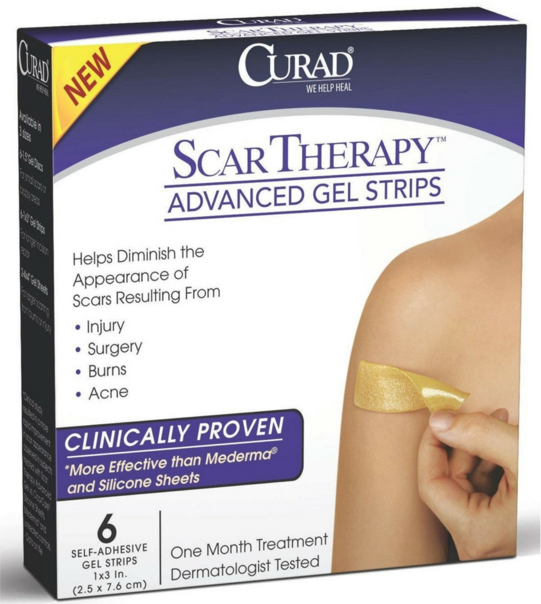 Curad Scar Therapy Advanced Gel Strips 6 Each (Pack of 6)