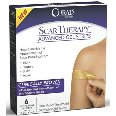 Curad Scar Therapy Advanced Gel Strips 6 Each (Pack of 2)