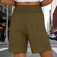 thumbnail image 6 of ClodeEU Women's Linen High Waist Elastic Waist Shorts, Casual Summer Short with Pockets for Vacation Coffee,Women's Plus S, 6 of 6
