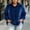 Navy, variant on Women's Plus Size Velour Hoodie Long Sleeve Drawstring Pullover Sweatshirt Casual Loose Loungewear Top