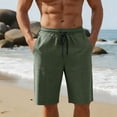 thumbnail image 2 of Thousandth Men's Vacation Quick Dry Regular Fit Plus Summer Size Elastic Waist Drawstring Shorts Pocket Cargo Lightweight Shorts Running Fashionable Pants Bandage Casual Shorts, 2 of 10