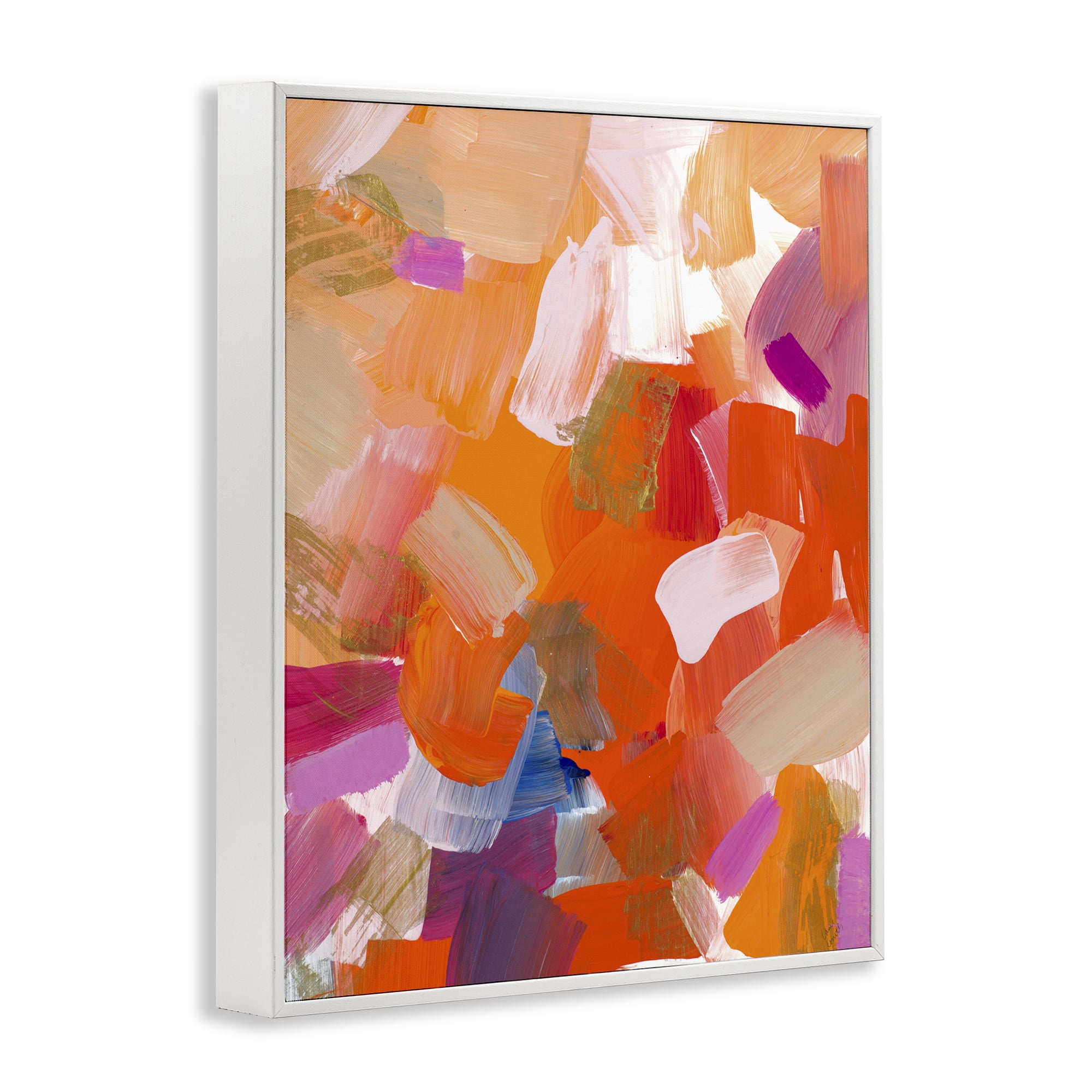 Stupell Industries Confetti Petals Abstraction White Framed Giclee Art, design by Lanie Loreth