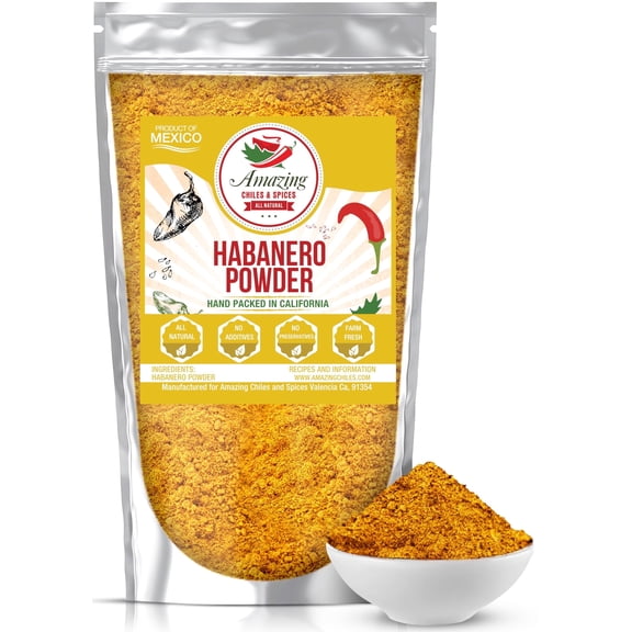 Habanero Pepper Ground 4oz - Premium All Natural Powder. No Additives. Hot & Spicy Rich Flavor By Amazing Chiles and Spices.