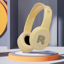 Oggfader Wireless Headphones Bluetooth 5.3 Wireless Headset With High definition Calling Intelligent Noise Reduction Strong Battery Life Card Insertion Bluetooth Headset Yellow