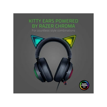 Razer - Kraken Kitty Wired THX Spatial Audio Gaming Headset for PC with Chroma RGB Lighting - Black