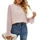 thumbnail image 2 of Blusa De Mujer, Fibra De Poliéster Transpirable, Manga Larga, Cuello Redondo, Blusa De Doble Capa Para Mujer Para El Trabajo, 2 of 6