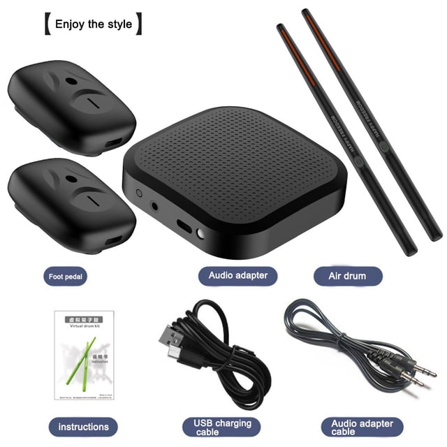 Tambor de aire con baquetas, batería electrónica inteligente portátil, regalo para adultos y niños