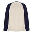 thumbnail image 4 of USNSM Men's Raglan Sleeve T-Shirt Casual Plus Velvet Color Block Loose Knitting Cotton Shirt Round Neck Long Sleeve Pullover Navy L, 4 of 6