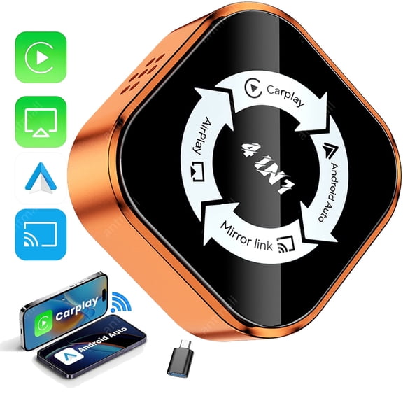 2026 4-in-1 Bluetooth MiNi Wireless Carplay Adapter USB Plug and Play Airplay Mirror Link WiFi Bluetooth for iPhone Android