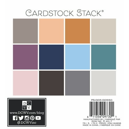 UPC: 0611356097301 | DCWV Single-Sided Cardstock Stack 6 X6  48/Pkg-Neutrals  12 Solid Colors/4ea