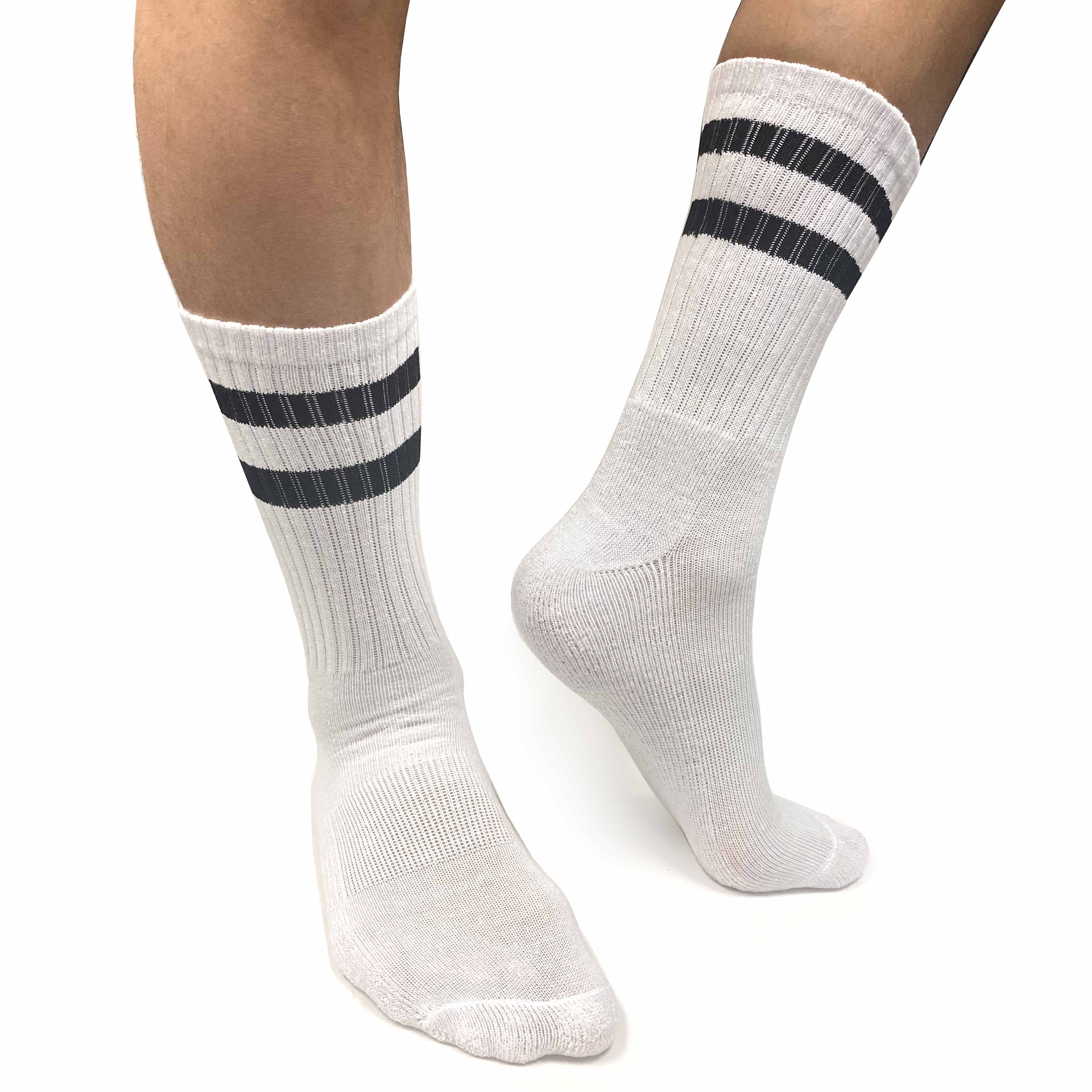 Iron Rebel Stripe Crew socks (White)