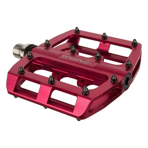 Origin8 Rascal Platform Pedals 9/16" Concave Aluminum Body Removable Pins Red