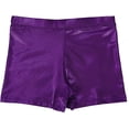 thumbnail image 2 of HDE Gymnastics Shorts for Girls Dance Short Glitter Sparkle Tumbling Bottoms 7-8 Purple Glitter, 2 of 4