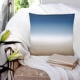 thumbnail image 4 of Navy Blue Beige Ombre Cream Throw Pillow Covers, Soft Pillowcases with Invisible Zipper, Modern Abstract Art Aesthetics Square Pillow Cushion Covers for Living Room Couch Sofa Bed 16x16 Inches, 4 of 8