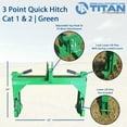 Titan Attachments Quick Hitch Cat 1 and Cat 2, 3 Point Green Steel