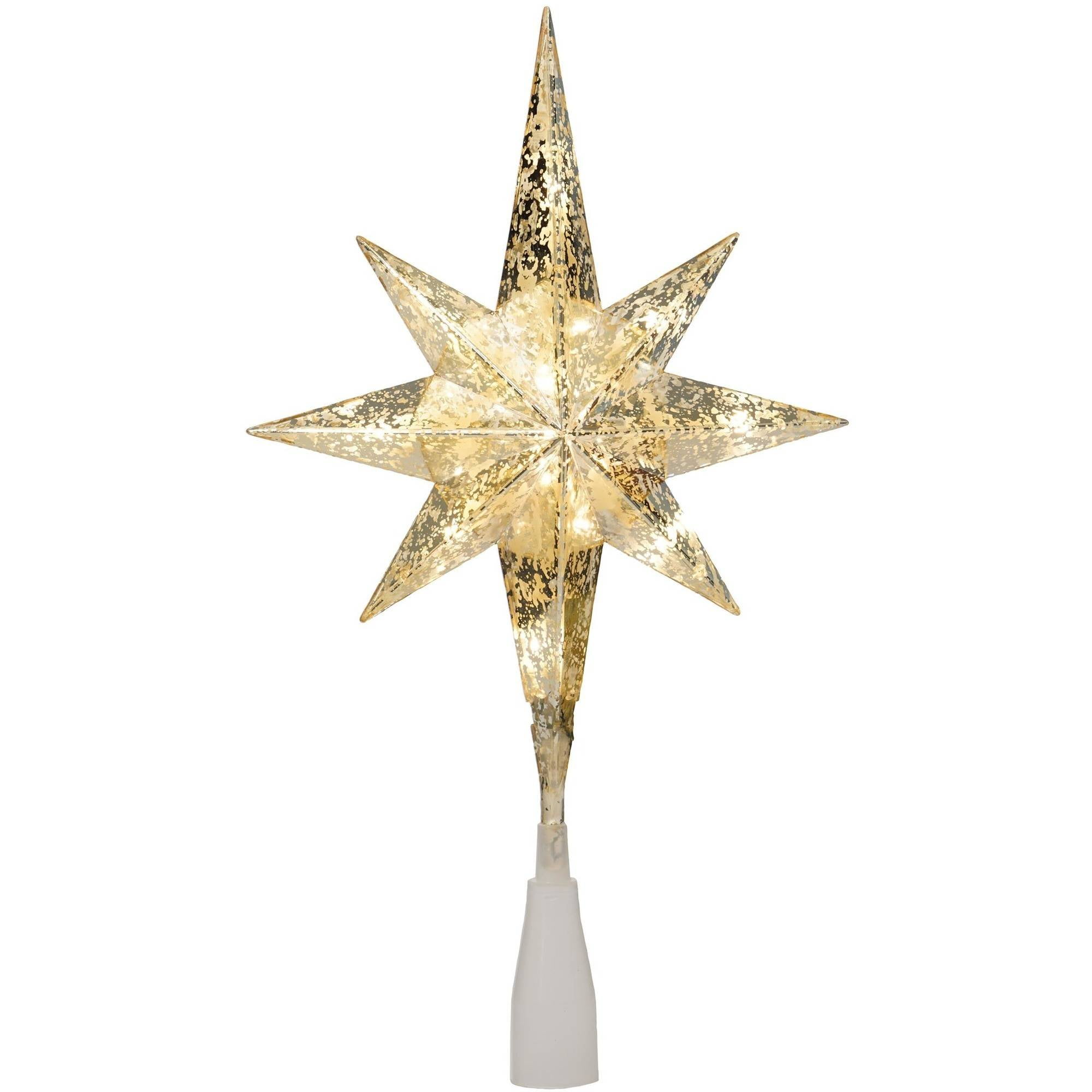 Bethlehem Star Tree Topper Led Star Of Bethlehem Silver Tinsel Tree