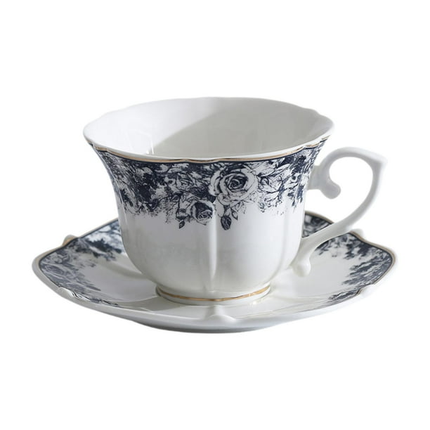 Taza de café de cerámica, taza de café, de , 200 ml, juego de té y platillos para fiestas, oficina, hogar, regalo para mujeres