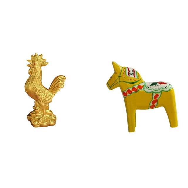 Figura De Pollo, Decoración Feng Shui, Decoración Del Hogar, Estatua De Gallo, Escultura De Gallo, Adorno Sueco, Figura De Caballo Dalecarlian Coleccionable, Escultura Animal Para