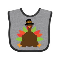 Inktastic Thanksgiving Pilgrim Turkey Boys or Girls Baby Bib