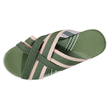 

Blphud Sandles Sandals Women Flat Women Sandals Colored Fresh Wedge Comfortable Non Slip Lightweight Summer Slippers Heel Platform Sandals Green 37