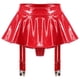 thumbnail image 5 of Conjunto de sujetador de copa abierta para mujer, Top Sexy con liguero, falda acampanada y tangas integradas, conjunto de lencería erótica de charol con aspecto húmedo, 5 of 5