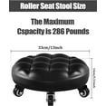thumbnail image 2 of Low Roller Seat Wheel Stool Chair PU Leather Rolling Stool with 360 Swivel for Home Office Fitness, 2 of 6