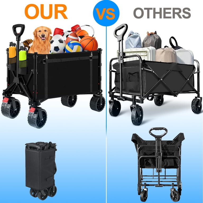 Camkey Heavy Duty Collapsible Folding Wagon, All-Terrain Wheels photo 6
