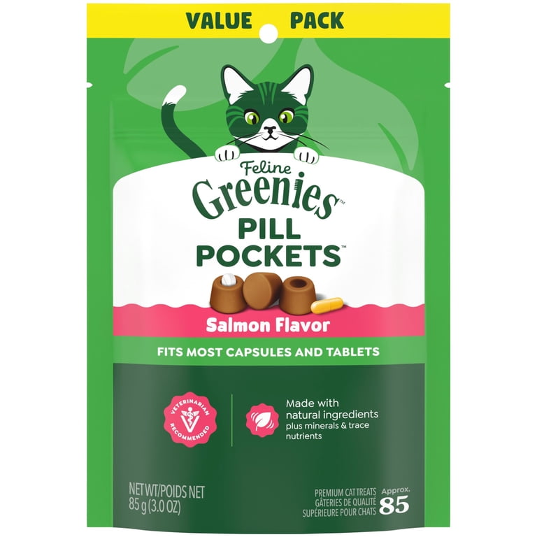 Greenies Feline Salmon Flavor Pill Pockets For Cats, 85 Count photo 1