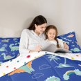 thumbnail image 5 of Castle Fairy Kawaii Animal Dinosaur Bedding Comforter Set 2pcs for Kids Teens Boys Girls,Cartoon Wildlife Dino Twin Comforter Sets Microfiber,Cute Rainbow Breathable Bedding Set, 5 of 8