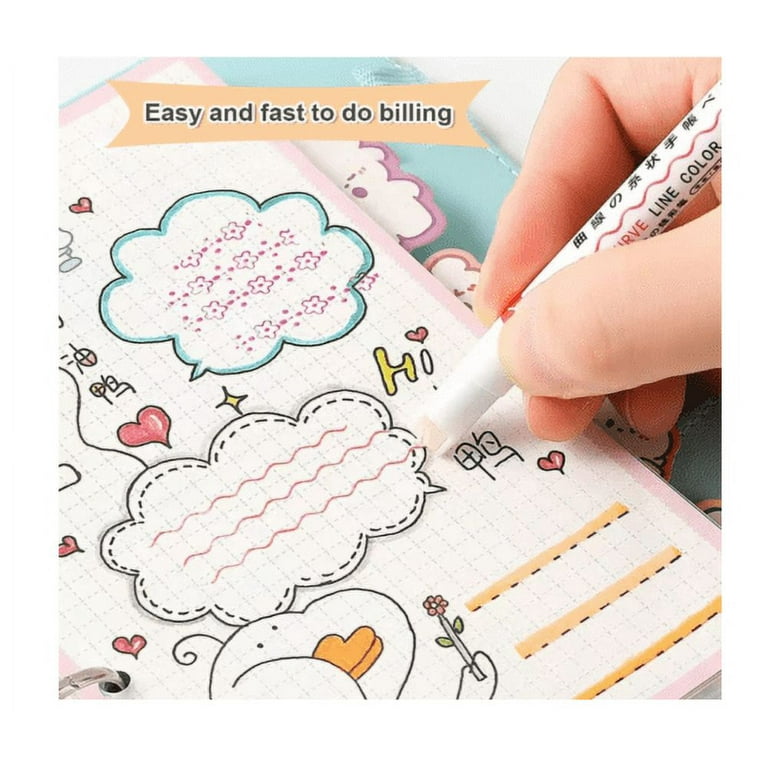 Tofficu 12pcs Flower Curve Pen Highlighters Highlighter Pens Journaling  Pens Fine Point Markers Dual Tip Pens Fine Line Pen Fine Tip Drawing Pens