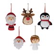 thumbnail image 2 of Decoración navideña de 5 pulgadas, regalos, Papá Noel, Ángel, Reno, alce, pingüino, adorno colgante para árbol de Navidad de fieltro, 2 of 4