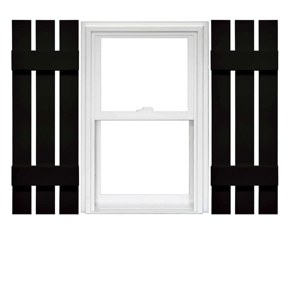 Mid America 3 Board and Batten Spaced Vinyl Shutters 12 Inch Width (1 Pair)