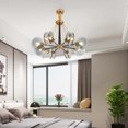thumbnail image 4 of Nordic Postmodern LED Glass Chandelier Living Atmospheric Light Luxury Lamps Bedroom Hotel Shop Restaurant Bar Chandelier My Lux Decor Round, 4 of 9