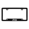 Jeep Wordmark Black Coated Metal Bottom Engraved License Plate Frame Holder