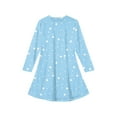 thumbnail image 3 of YOUYEDIAN Dresses for Child Girls Long Sleeve Fall Winter Dress Cute Round Neck a Line Dresses With Pockets Light Blue 11-12 Years, 3 of 4