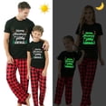 thumbnail image 2 of Pijama familiar luminoso a juego para Navidad, conjunto de Pijamas cortos rojos con cuernos de árbol de Navidad brillantes, 2 of 3