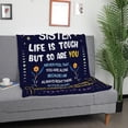 thumbnail image 4 of KAAYEE Sister Gifts Blanket for Birthday from Sister,Gifts for Sister on Mothers Day,Christmas,Sisters Day,to My Sister Throw Blanket,60"x50"(Navy Blue), 4 of 7