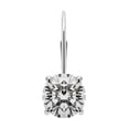 thumbnail image 3 of 14K Solid White Gold Earrings | Round Cut Cubic Zirconia | Leverback Drop Dangle Basket Setting | .50 CTW | With Gift Box, 3 of 8